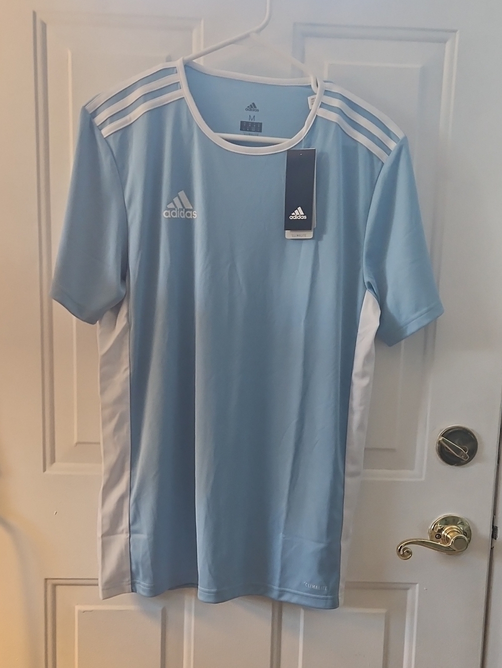 adidas Men’s Light Blue & White Training Soccer Jersey